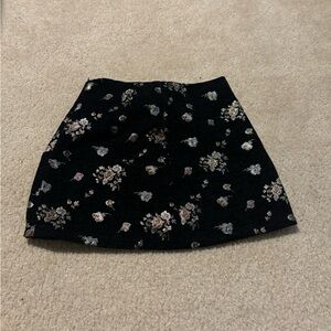 SHEIN Black Floral Mini Skirt